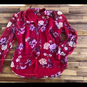 Vince Camuto red printed blouse XL